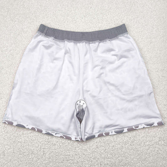 Adult Man Swim Trunks Grey Camo Bottom Trunk Drawstrings Shorts Swimwear S0403 5.1