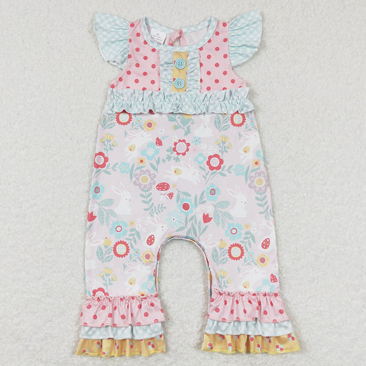 Baby Infant Girls Romper Easter Rabbit Flutter Sleeve Rompers SR0466