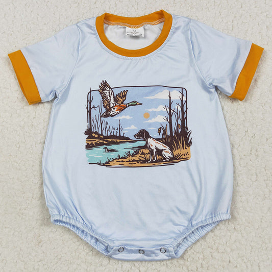 Baby Boys Rompers Blue Short Sleeves Duck Dog Rompers SR3093 6.24