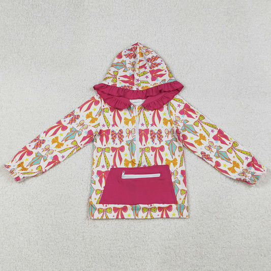 Baby Girls Clothes Long Sleeves Colorful Bows Stars Pockets Zipper Hoodies Tops GT1121 9.12