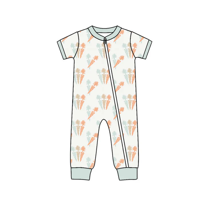 Preorder (moq 5)Baby Boys Carrots Easter Two Way Zip Convertible Rompers 11.19