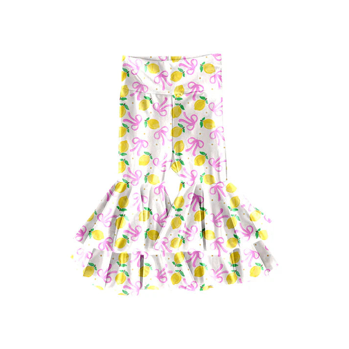 Preorder(moq 5) Baby Girls Lemons Bows Flowers Ruffle Bell Bottom Pants 11.14