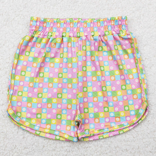 Baby Girls Shorts Pink Plaid Flowers Sport Shorts Bottoms SS0474 4.9