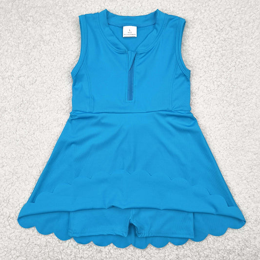 Baby Girls Dress Blue Yoga Zip Active Wear Skort Knee Length Dresses GSD2090 4.29