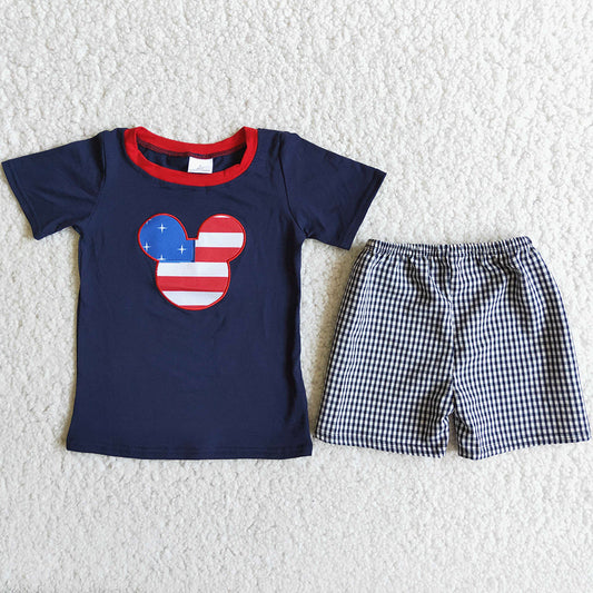Fashion Baby Boy Clothes Embroidery Boutique Boys Summer Clothes Children Outfit D9-16