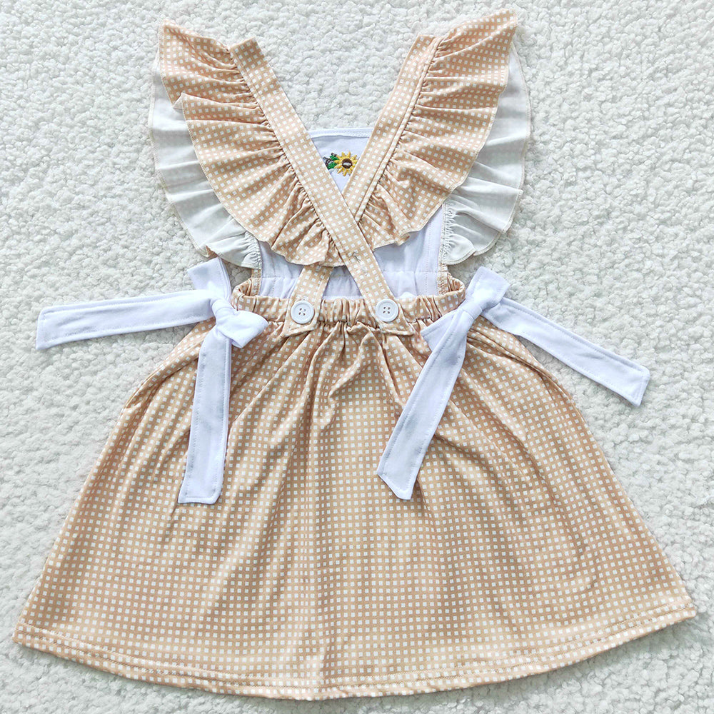 Baby Girls Dress Western Cow Sunflowers Knee Length Dresses GSD0299 5.16