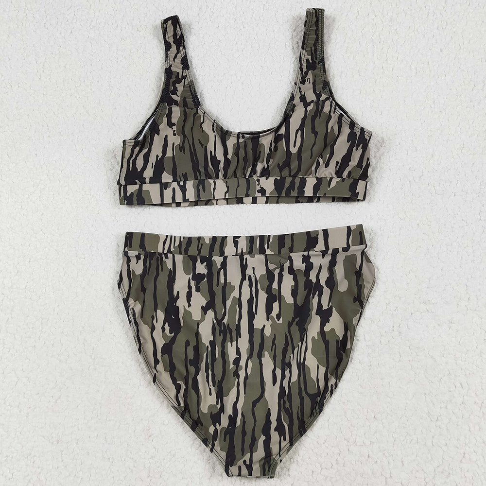 Adult Women Swimsuits Camo Top Bottom Swimsuits Sets S0562 6.25