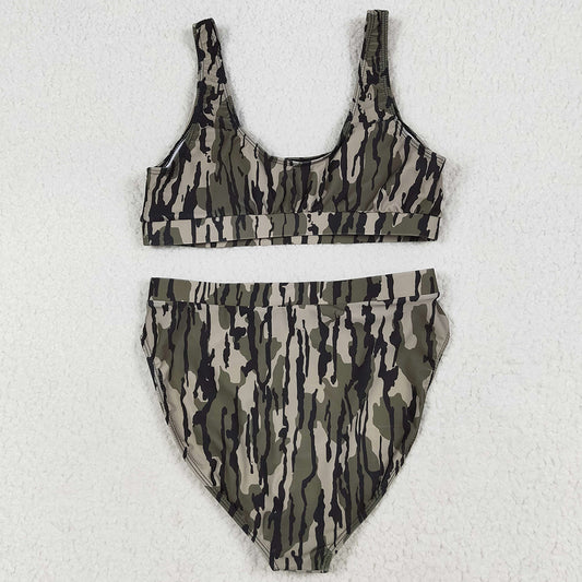 Adult Women Swimsuits Camo Top Bottom Swimsuits Sets S0562 6.25