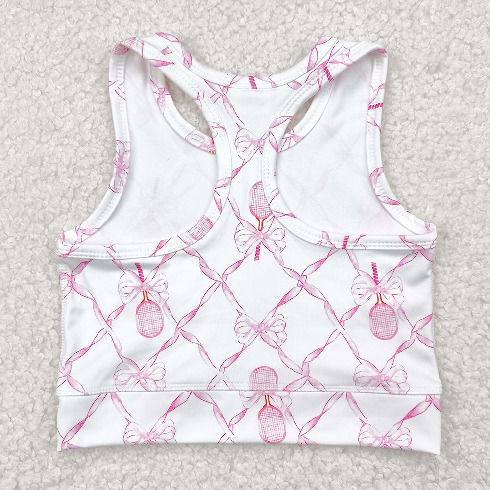 Baby Girls Tops Pink Tennis Bows Yoga Vest Tops GT0883 4.28