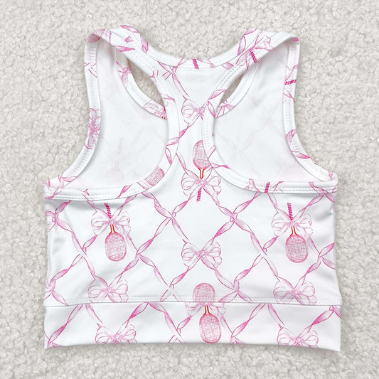 Baby Girls Tops Pink Tennis Bows Yoga Vest Tops GT0883 4.28