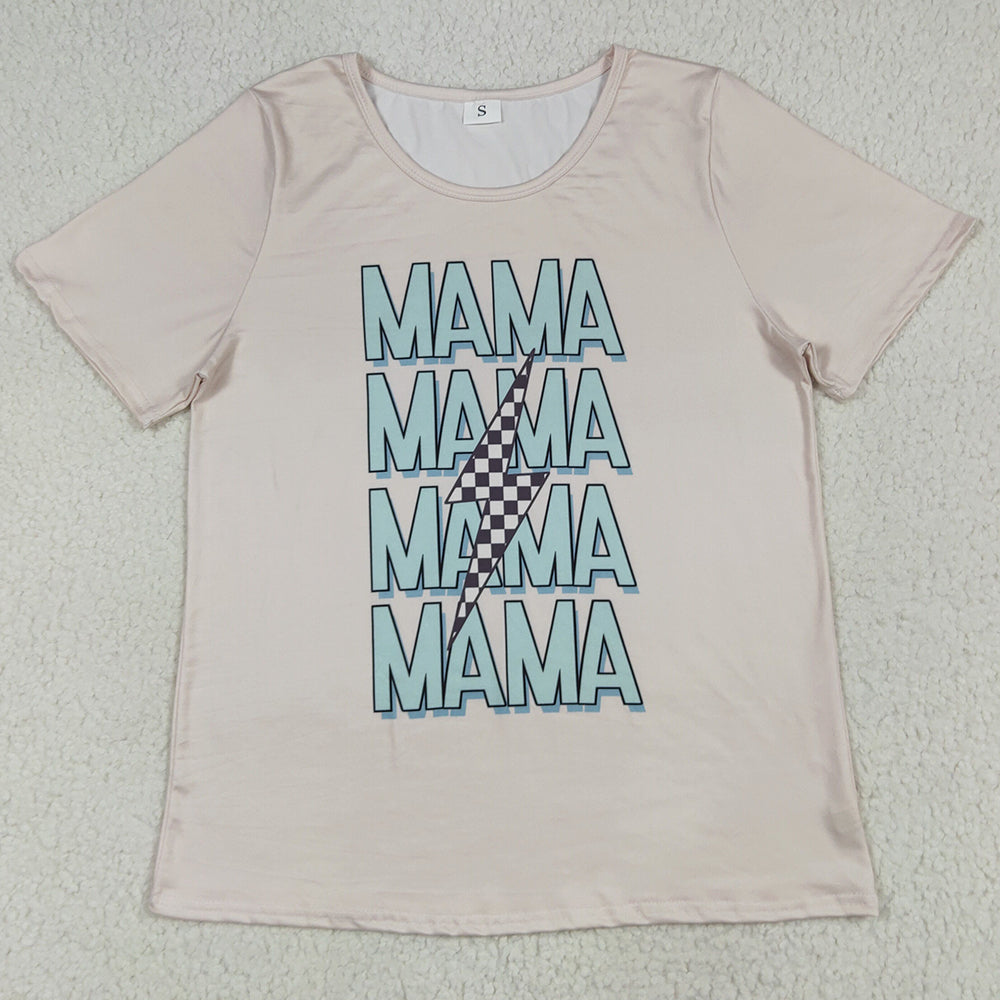 Adult Women T-shirts Short Sleeves MAMA Lightning Tee Shirts Tops GT1019 7.7