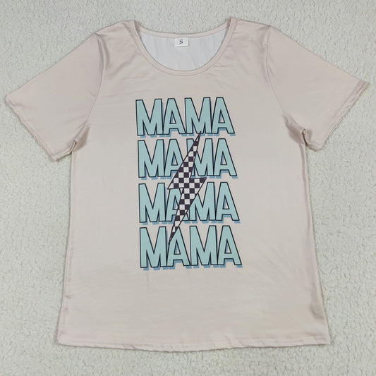 Adult Women T-shirts Short Sleeves MAMA Lightning Tee Shirts Tops GT1019 7.7