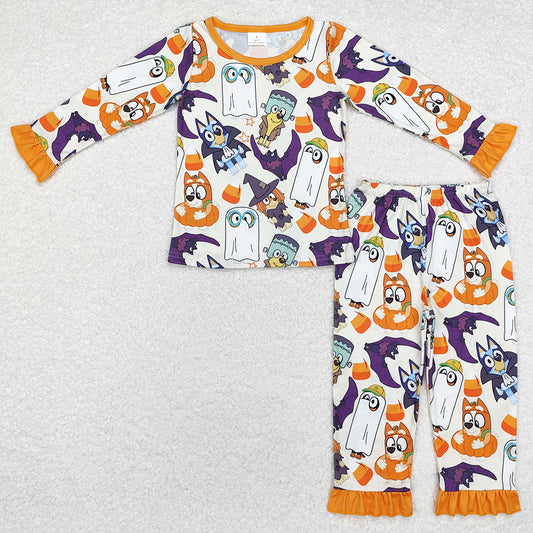 Baby Girls Pajamas Halloween Dog Ghost Top Pants Pajamas Sets GLP1757