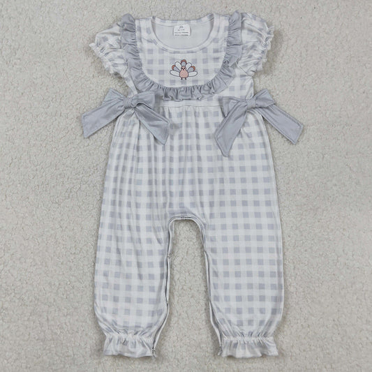 Baby Infant Girls Rompers Thanksgiving Turkey Bows Rompers SR1970 9.5