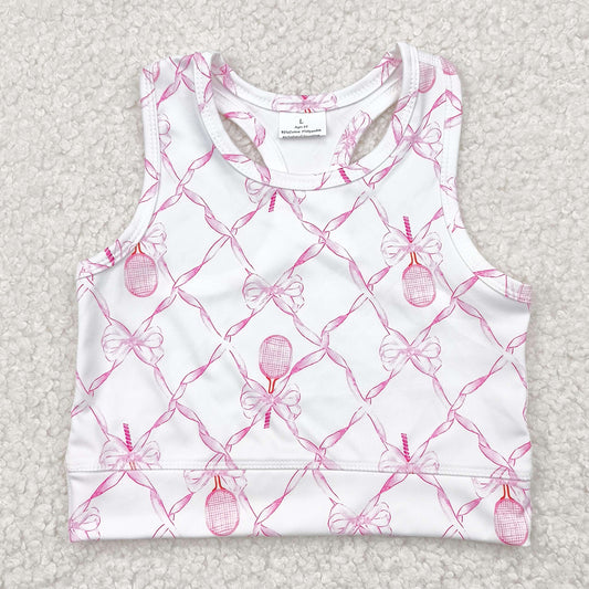 Baby Girls Tops Pink Tennis Bows Yoga Vest Tops GT0883 4.28