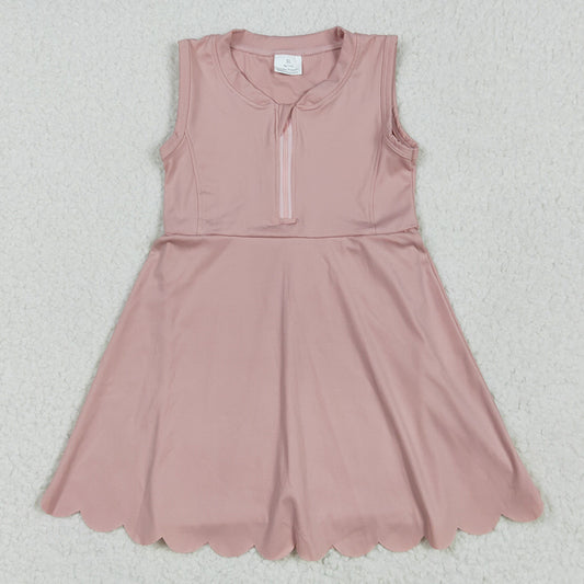 Baby Girls Dress Dark Pink Yoga Zip Active Wear Skort Knee Length Dresses GSD2086 5.1