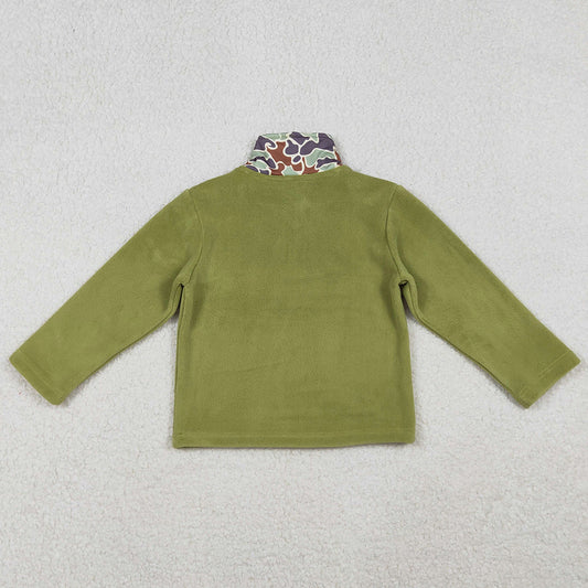 Baby Boys Clothes Tops Green Camo Zipper Pullover Tops BT1308 10.20