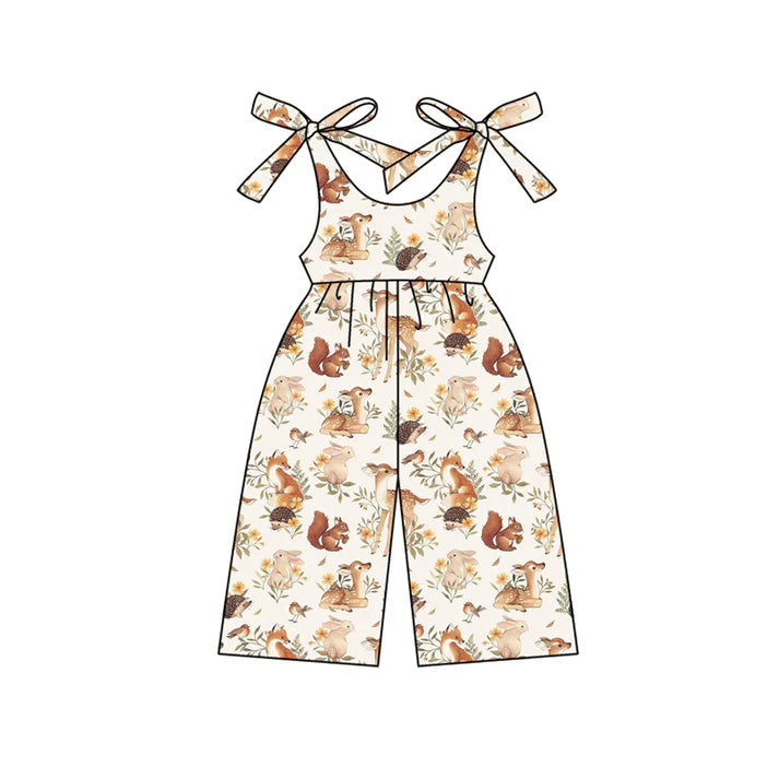 Preorder (moq 5)Baby Girls Strap Deer Rabbits Floral Jumpsuits 4.24