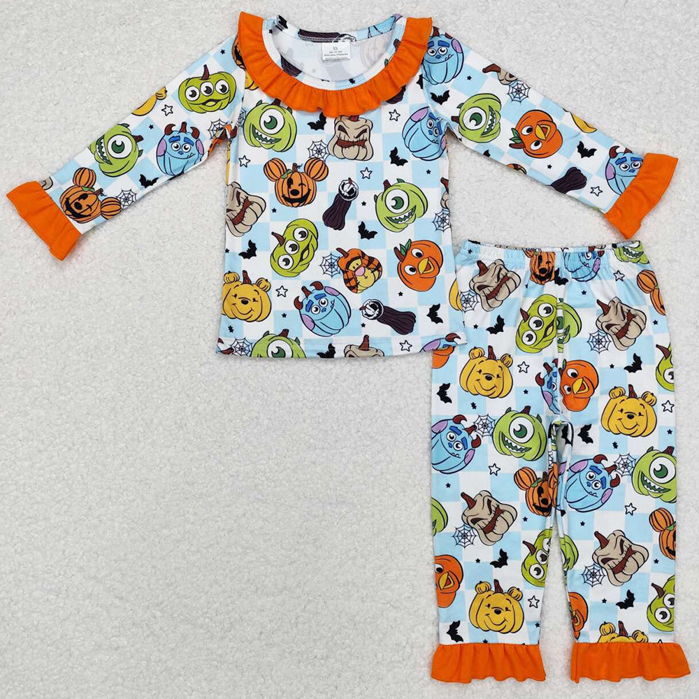 Baby Girls Pajamas Pumpkin Halloween Top Pants Pajamas Clothes Sets GLP1738