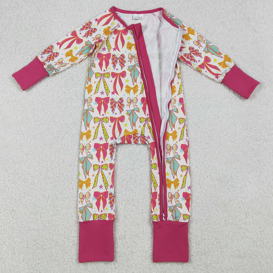 Baby Girls Rompers Long Sleeves Colorful Bows Stars Zipper Pant Rompers LR2468 9.6