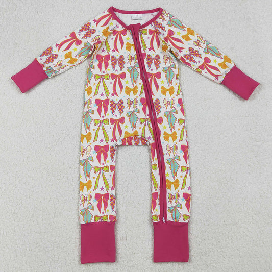 Baby Girls Rompers Long Sleeves Colorful Bows Stars Zipper Pant Rompers LR2468 9.6