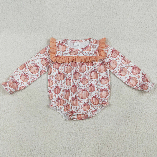 Baby Girls Rompers Long Sleeve Bows Pumpkins Rompers LR2295 7.7