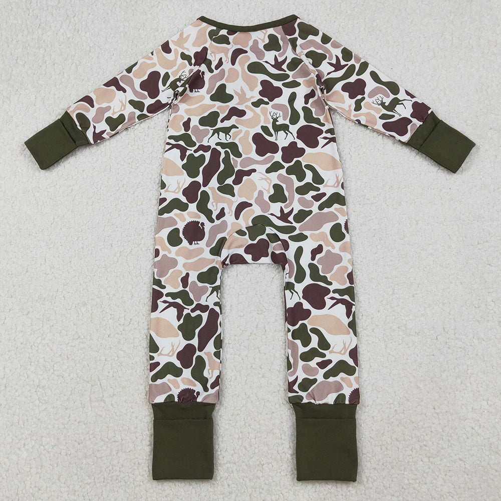 Baby Boys Rompers Deer Ducks Dogs Camo Western Zipper Footie Rompers LR2590 9.13