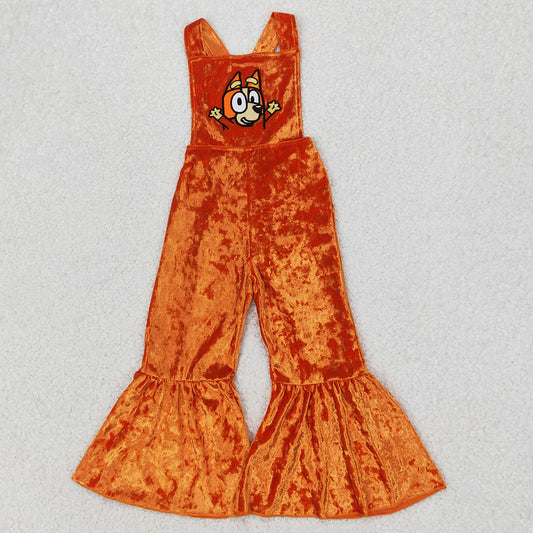 Baby Girls Rompers Straps Orange Dog Velvet Jumpsuits Preorder SR2444 3.27