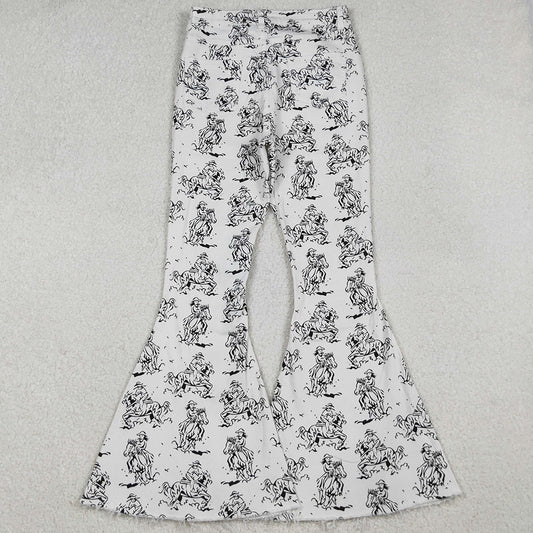 Adult Women Jeans Pants White Western Rodeo Denim Bell Bottom Pants Jeans P0296 10.3