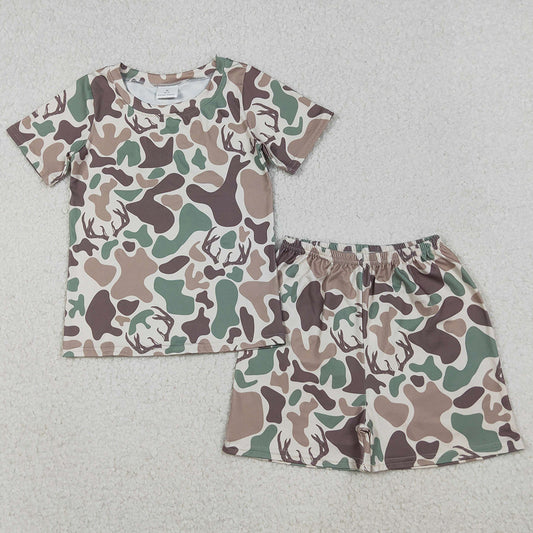 Baby Girls Clothes Green Brown Deer Camo Top Shorts Hunting Pajamas Sets GSSO2708 10.13
