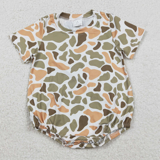 Baby Boys Rompers Short Sleeve Green Orange Camo Southern Rompers SR3452 11.21