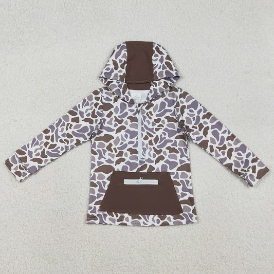 Baby Boys Clothes Southern Grey Camo Pockets Zipper Hoodie Top BT1384 12.8