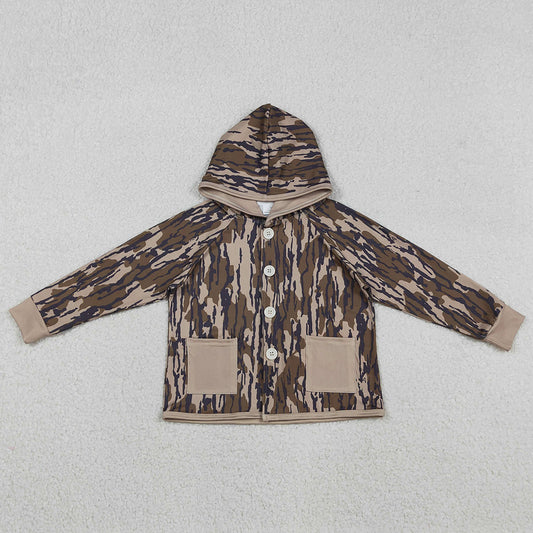 Baby Boys Clothes Southern Olive Camo Button Pockets Hoodie Jackets Tops BT1441 12.8