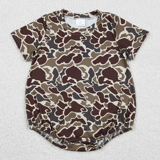 Baby Boys Rompers Dark Khaki Camo Short Sleeve Southern Rompers SR3453 11.22