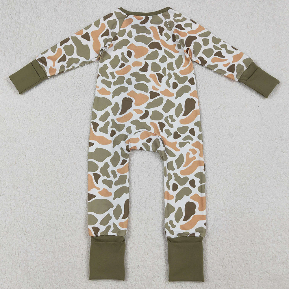 Baby Boys Rompers Green Yellow Camo Western Zipper Footie Rompers LR2578 9.20