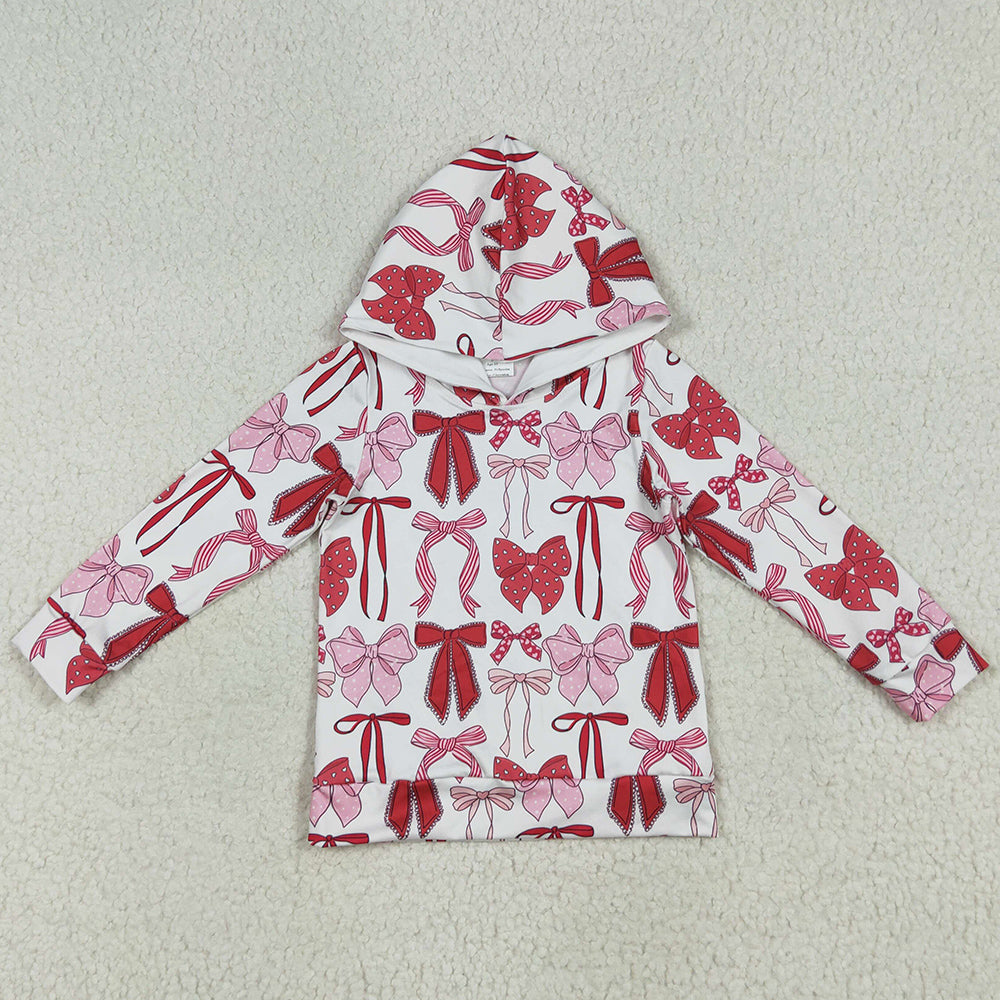Baby Girls Clothes Tops Christmas Pink Bows Plaid Hoodies Tops GT1059 6.24