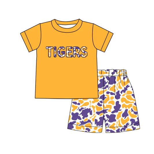 Preorder(moq 5) Baby Boys Tiger Team Top Shorts Clothes Sets 10.15
