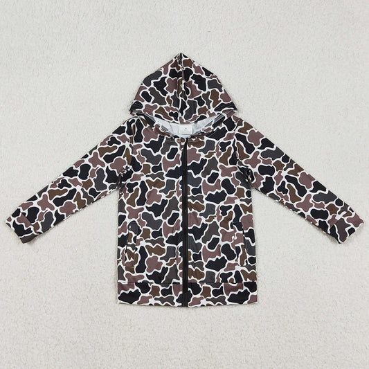Baby Boys Clothes Southern Dark Brown Camo Pockets Zipper Hoodie Jackets Top BT1382 12.10