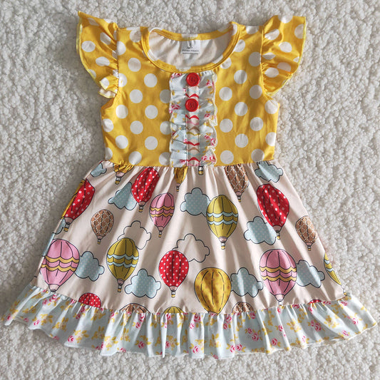 Boutique Girls Dress Balloon Cute Baby Girls Clothes Dress C10-1