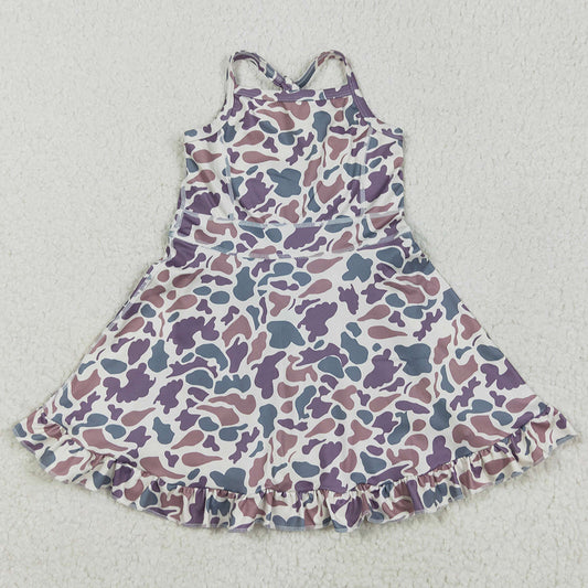 Baby Girls Dress Strap Camo Yoga Ruffle Knee Length Dresses GSD2310 5.8