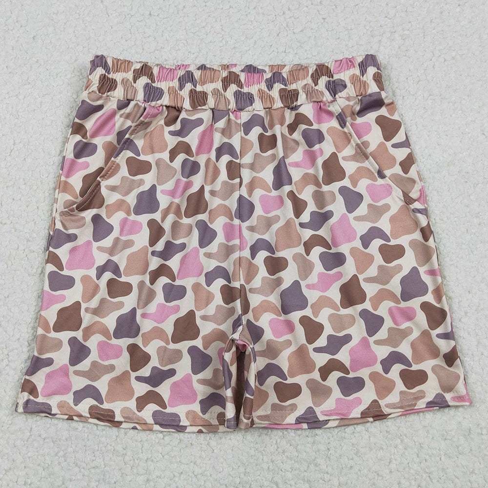 Adult Women Shorts Southern Brown Pink Camo Pockets Shorts Bottom SS0756 12.22