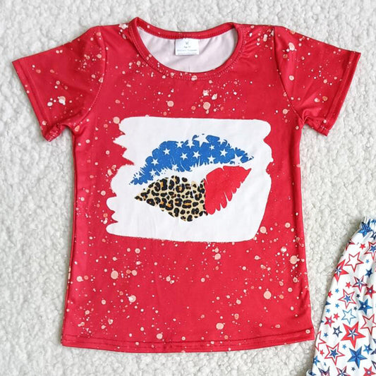 Baby Girls Clothes July 4th Boutique Kids Clothes Summer Girls Outfits B18-15 3.25