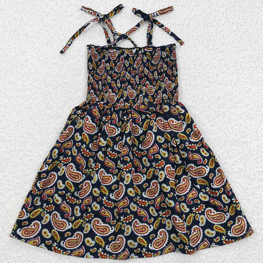 Baby Girls Dress Flowers Elastic Knee Length Dresses GSD0368 7.17