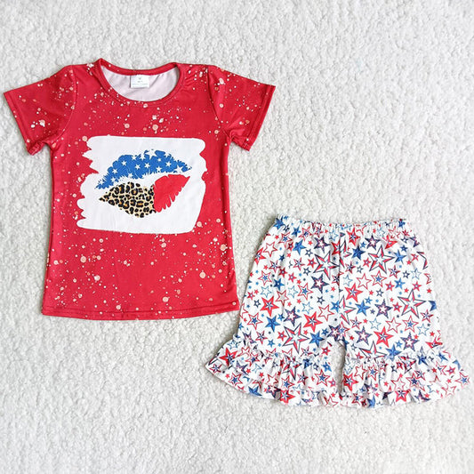 Baby Girls Clothes July 4th Boutique Kids Clothes Summer Girls Outfits B18-15 3.25