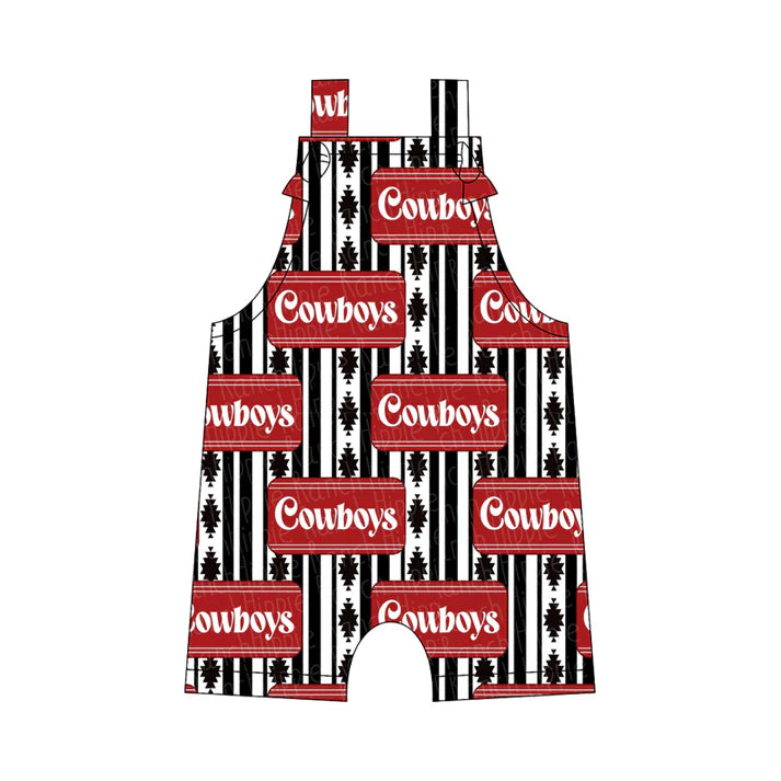 Preorder moq 5 Baby Boys Straps Cowboys Rompers 5.12