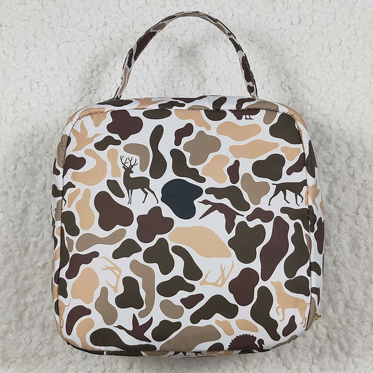 Boutique Kids Lunch Boxes Green Deer Western Camo Print Zipper Lunch Bags BA0305 7.19