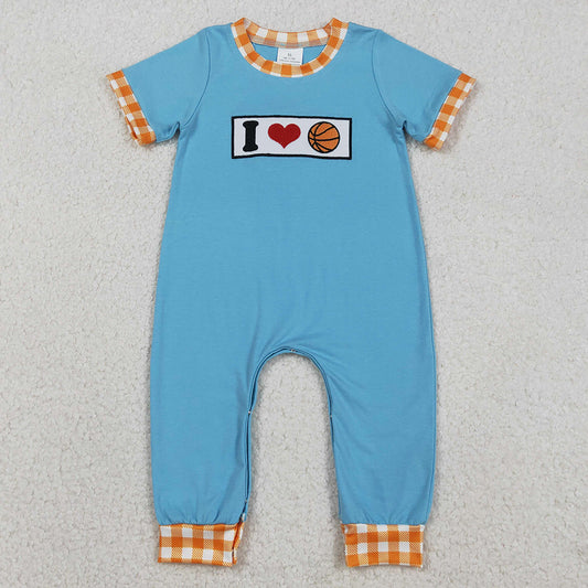 Baby Boys Rompers Embroidery I Love Basketballs Footie Rompers SR3366 12.10