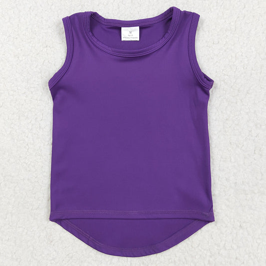 Baby Girls Clothes Tops Purple Sleeveless Yoga Active Tee Shirts Vests GT0996 5.10