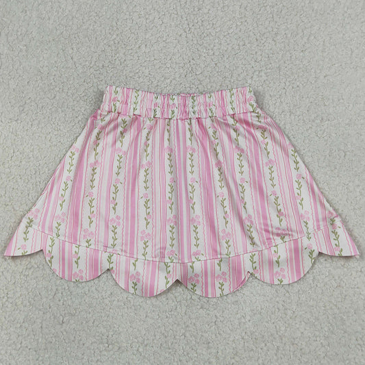Baby Girls Skirts Pink Bows Flowers Stripe Scallop Skirt Shorts Bottom GLK0238