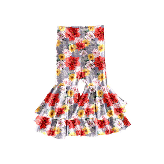 Preorder(moq 5) Baby Girls Flowers Ruffle Bell Bottom Pants 11.14